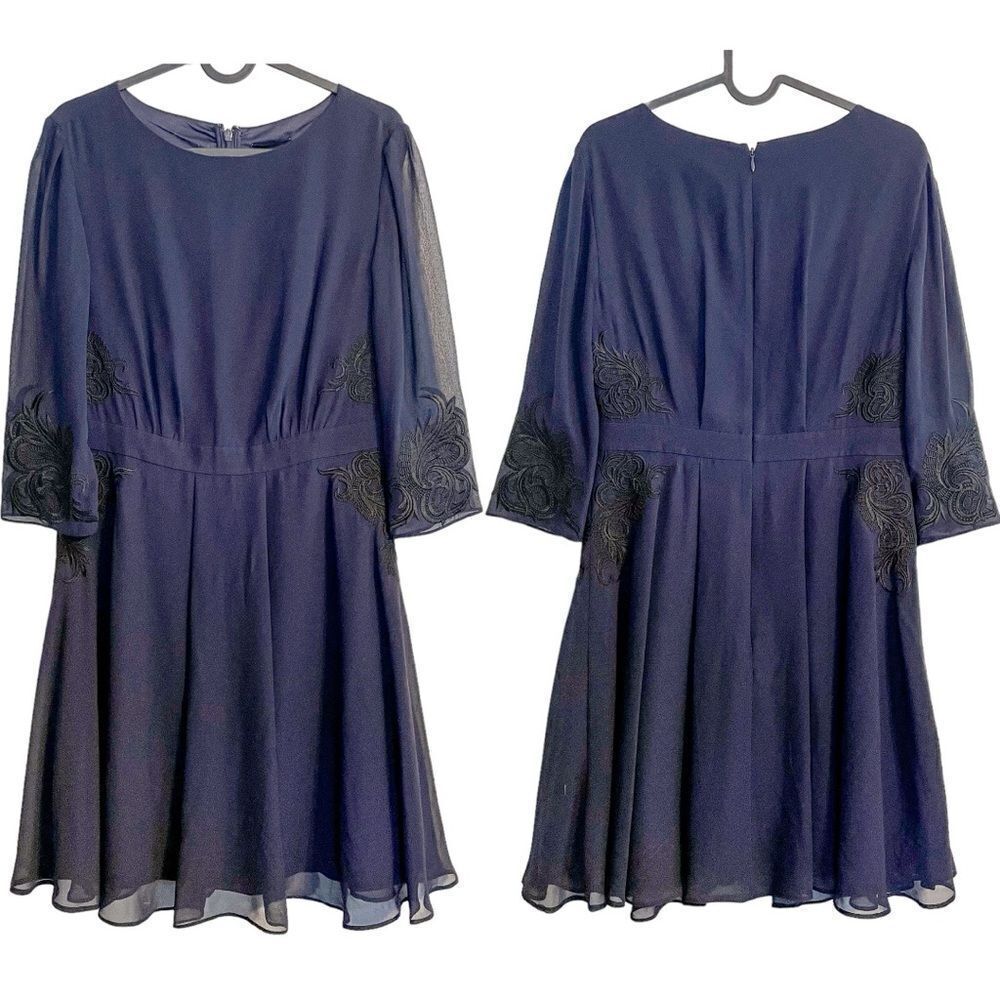 Ted Baker Gaenor Embroidered Mini Dress Midnight Blue - Picture 6 of 8